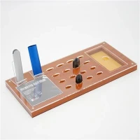 Estante de exhibición de cigarrillos electrónicos acrílico de grano de madera