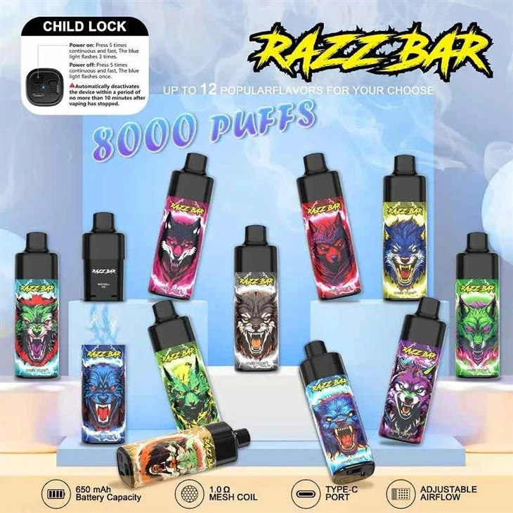 Vaporizador RAZZ BAR 8000 Puffs